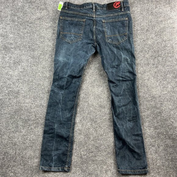 Ecko Unltd Jeans Mens 32 Blue Skinny Low Acid Washed Pockets Rap Hip Hop 32x30 - Picture 2 of 12